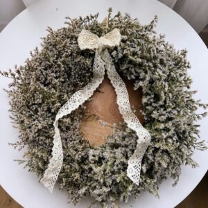 Naturalny suszony wianek Biała Elegancja