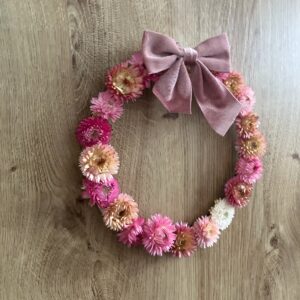 Naturalny suszony wianek Różowa Poezja