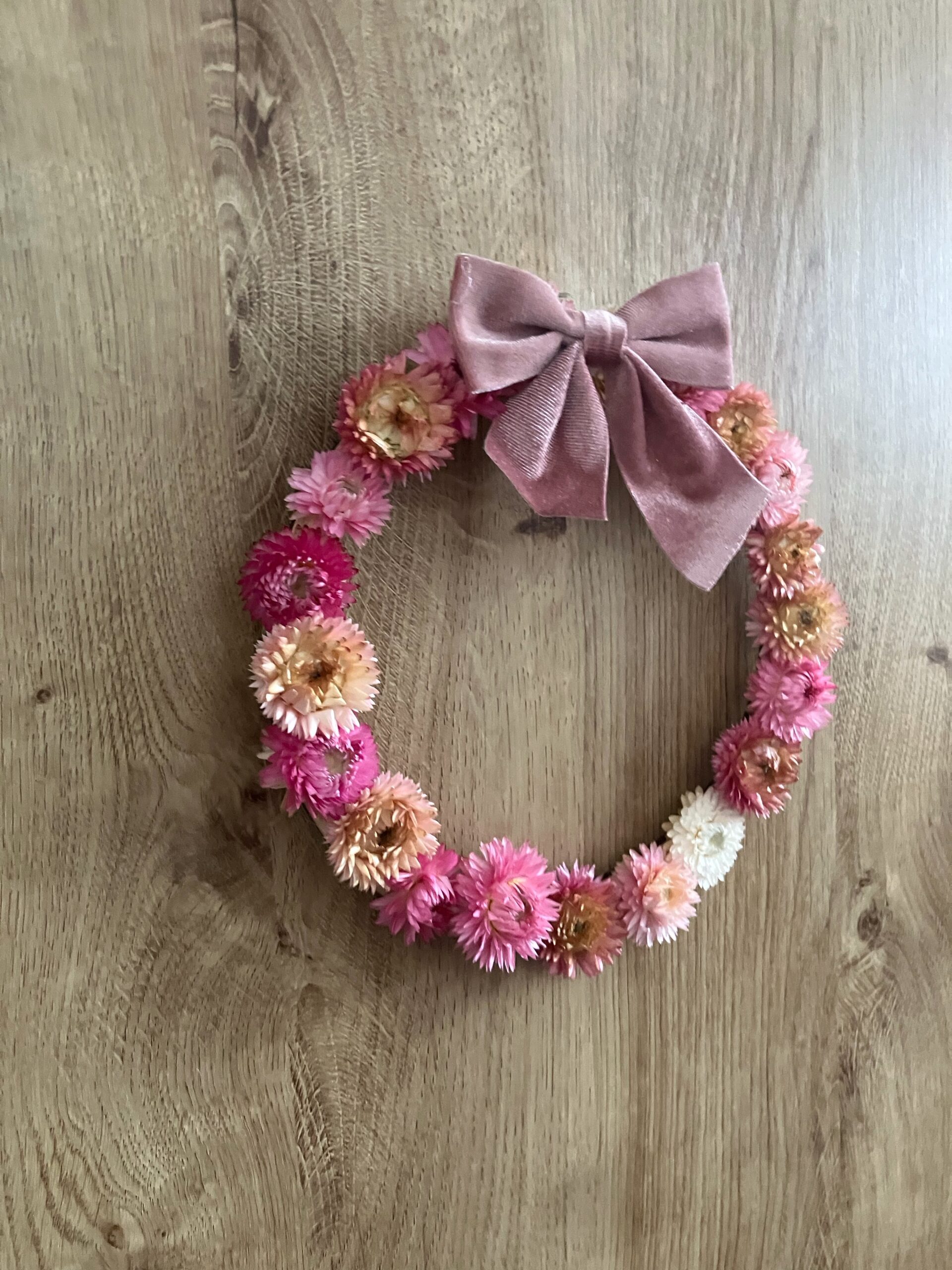 Naturalny suszony wianek Różowa Poezja