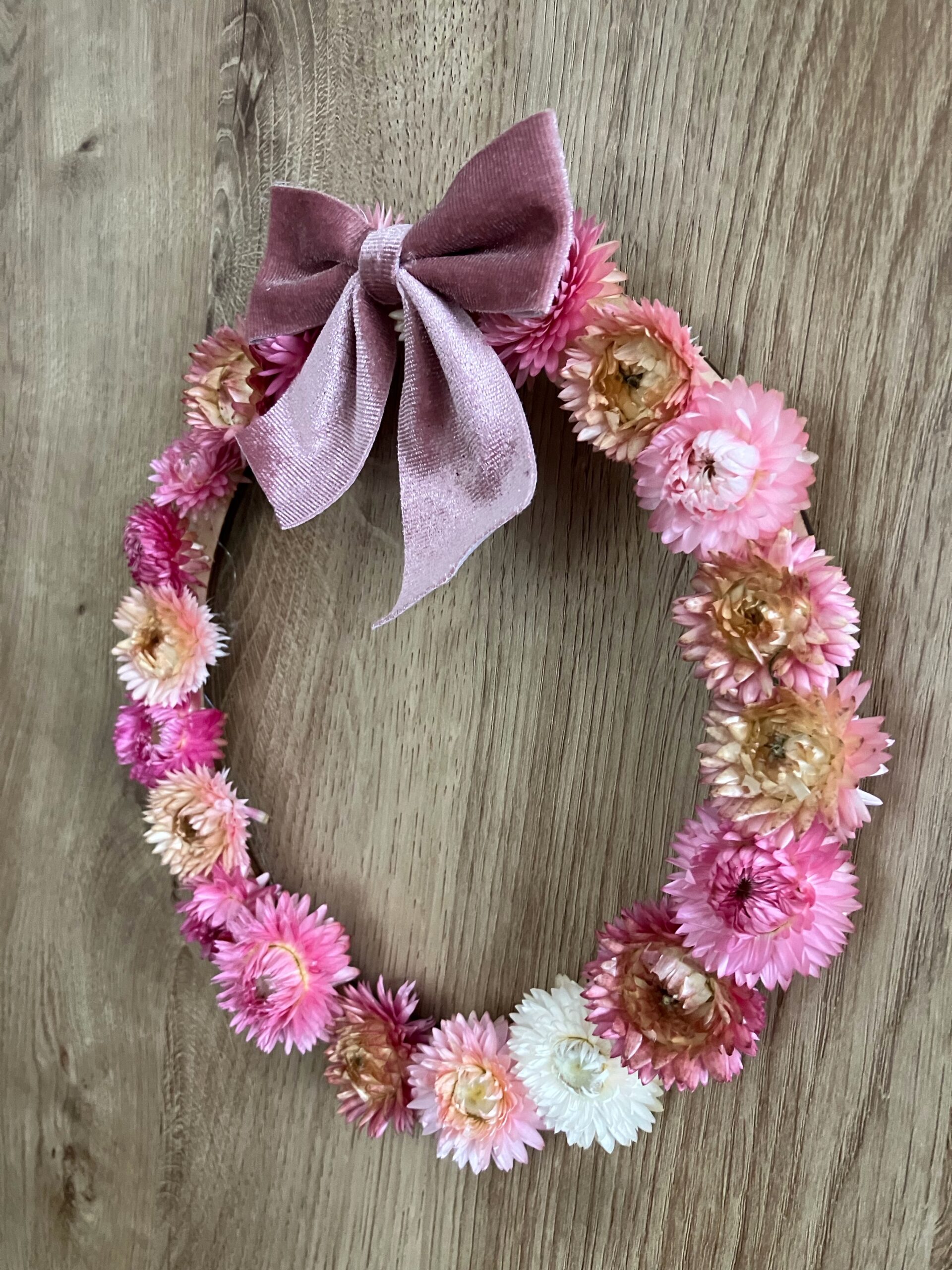 Naturalny suszony wianek Różowa Poezja - obrazek 2