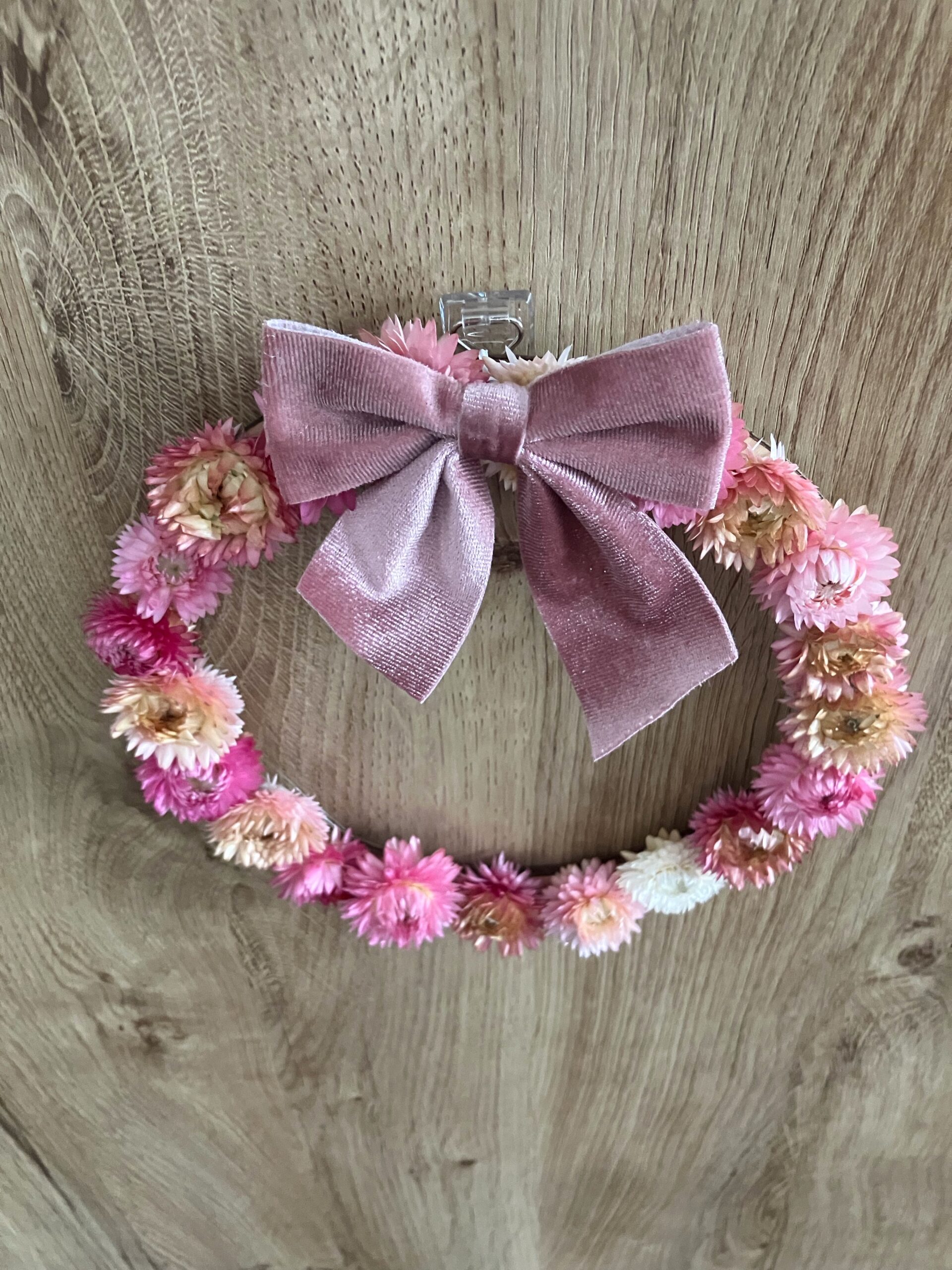 Naturalny suszony wianek Różowa Poezja - obrazek 3