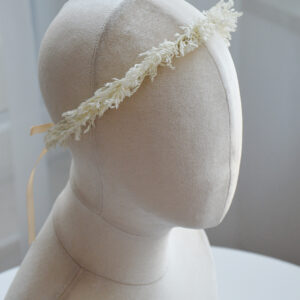 Biały suszony wianek na głowę